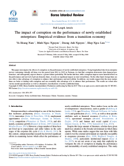 The impact of corruption on the performance of newly established enterprises: Empirical evidence from a transition economy