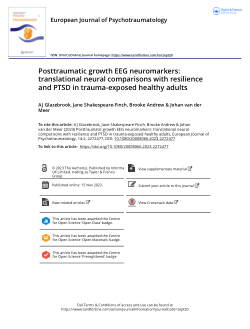 Posttraumatic growth EEG neuromarkers: Translational neural comparisons with resilience and PTSD in trauma-exposed healthy adults