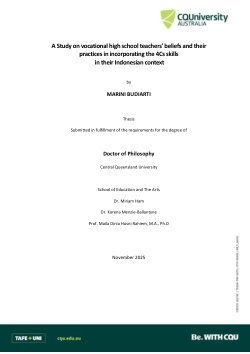 A Study on vocational high school teachers' beliefs and their practices in incorporating the 4Cs skills in their Indonesian context