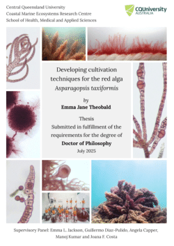 Developing cultivation techniques for the red alga Asparagopsis taxiformis