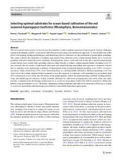 Selecting optimal substrates for ocean-based cultivation of the red seaweed Asparagopsis taxiformis (Rhodophyta, Bonnemaisoniales)