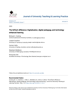 The EdTech difference: Digitalisation, digital pedagogy, and technology enhanced learning