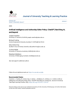 Artificial intelligence and authorship editor policy: ChatGPT, Bard Bing AI, and beyond