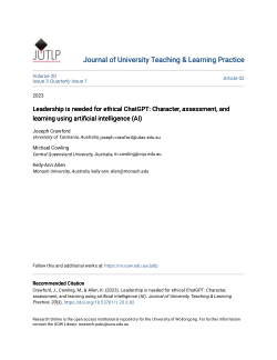 Leadership is needed for ethical ChatGPT: Character, assessment, and learning using artificial intelligence (AI)