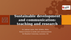 Sustainable development and communication Keynote