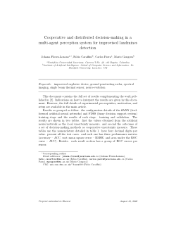 Cooperative and distributed decision-making in a multi-agent perception system for improvised land mines detection –Extended Results–