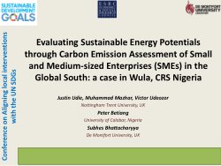 2020-08-Evaluating Sustainable Energy Potential through Carbon Emissions Assessment of Small and Medium-sized Enterprises in the Global South: a case in Wula Community in CRS Nigeria