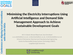 2020-10 - Minimising the Electricity Interruptions Using Artificial Intelligence and Demand Side Management Approach to Achieve Sustainable Development Goals