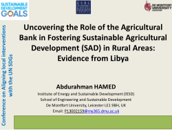 2020-13 - Uncovering the Role of the Agricultural Bank in Fostering Sustainable Agricultural Development in Rural Area: Evidence from Libya