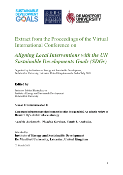 Communication 1: Can green infrastructure development in cities be equitable? An eclectic review of Dundee City’s electric vehicles strategy