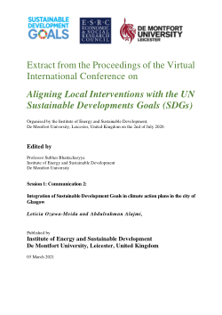 Communication 2: Integration of Sustainable Development Goals in climate action plans in the city of Glasgow