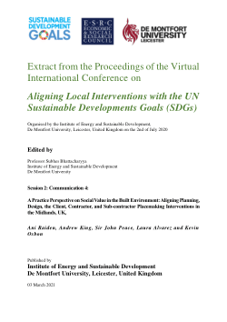 Communication 4 - A Practice Perspective on Social Value in the Built Environment: Aligning Planning, Design, the Client, Contractor, and Sub-contractor Placemaking Interventions in the Midlands, UK