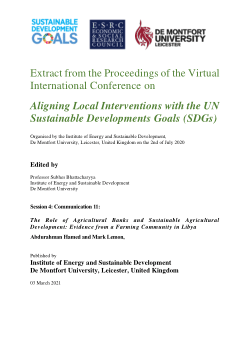 Communication 12: The Role of Agricultural Banks and Sustainable Agricultural Development: Evidence from a Farming Community in Libya