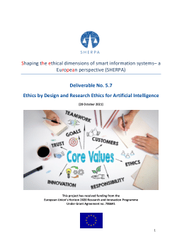D5.7 Ethics by Design and Research Ethics for AI