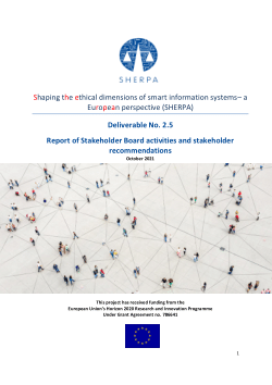 D2.5 Report on Stakeholder Board activities and stakeholder recommendations