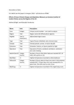 Tabulated data from simulations