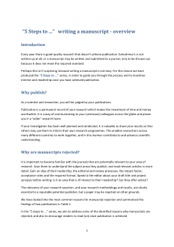5 steps to writing a manuscript - OVERVIEW