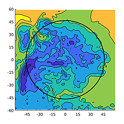 LES of wake flow behind 2.3MW wind turbine