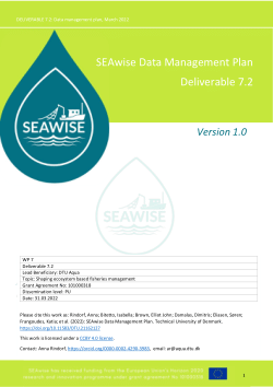 SEAwise Data Management Plan