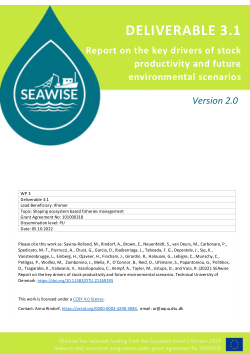 SEAwise Report on the key drivers of stock productivity and future environmental scenarios