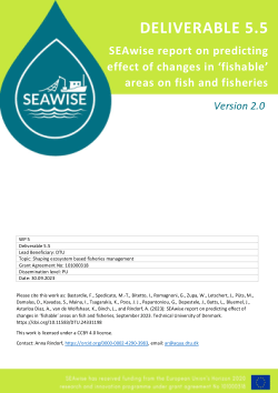 SEAwise report on predicting effect of changes in ‘fishable’ areas on fish and fisheries