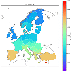 Time series of hourly resolution Solar-PV generation for European Scale Energy system studies