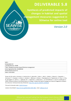 SEAwise synthesis of predicted impacts of changes in habitat and spatial management measures suggested in SEAwise for online tool