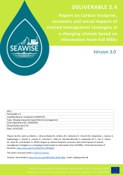 SEAwise Report on Carbon footprint, economic and social impacts of revised management strategies in a changing climate based on information from full MSEs