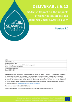 SEAwise Report on the impacts of fisheries on stocks and landings under SEAwise EBFM