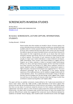 Screencasts in Media Studies