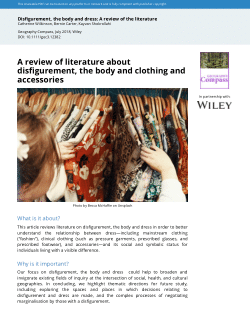 A review of literature about disfigurement, the body and clothing and accessories