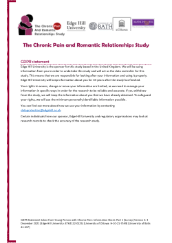 GDPR statement for Qualtrics survey to link to (Chronic Pain and Romantic Relationships Study)