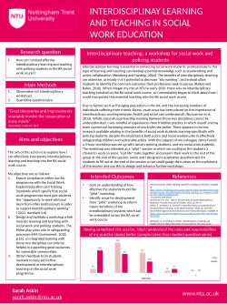 Interdisciplinary learning in social work education (Research Poster)