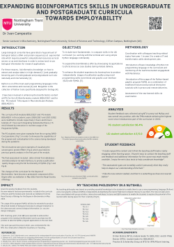 EXPANDING BIOINFORMATICS SKILLS IN UNDERGRADUATE AND POSTGRADUATE CURRICULA TOWARDS EMPLOYABILITY