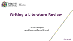 Researcher Development Programme - Writing a Literature Review.pptx