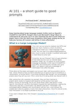 AI 101 - a short guide to good prompts