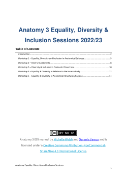 Equality, Diversity & Inclusion in Anatomical Sciences