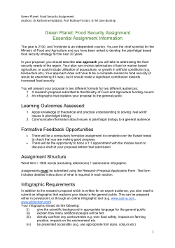Food Security Assignment Instructions
