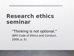 Research ethics seminar slides