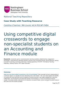Using competitive digital crosswords to engage non-specialist students on an Accounting and Finance module