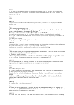Interview data from the project: 'Student Psychotherapists’ Experiences of Self-Empathy: An Interpretative Poetic Inquiry'