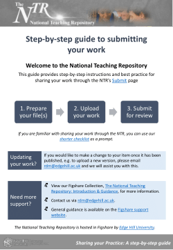 Step-by-step guide to submitting your work to the NTR