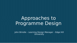 Approaches to Programme Design Presentation