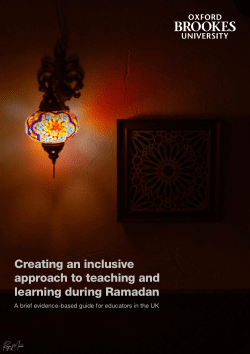 Creating an inclusive approach to teaching and learning during Ramadan: A brief evidence-based guide for educators in the UK