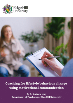 Coaching Motivational Communication for Lifestyle Behaviour Change
