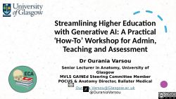 Streamlining Higher Education with Generative AI: A Practical ‘How-To’ Workshop for Admin, Teaching and Assessment
