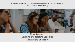 Curriculum Design: A Card Game to Develop Critical Analysis and Assessment Literacy