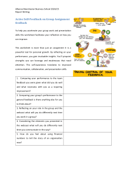 Active Self Feedback Review of Group Webcast feedback