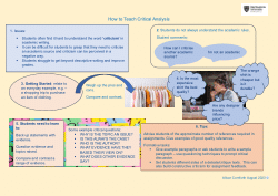 How to Teach Critical Analysis
