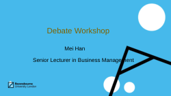Debate Workshop